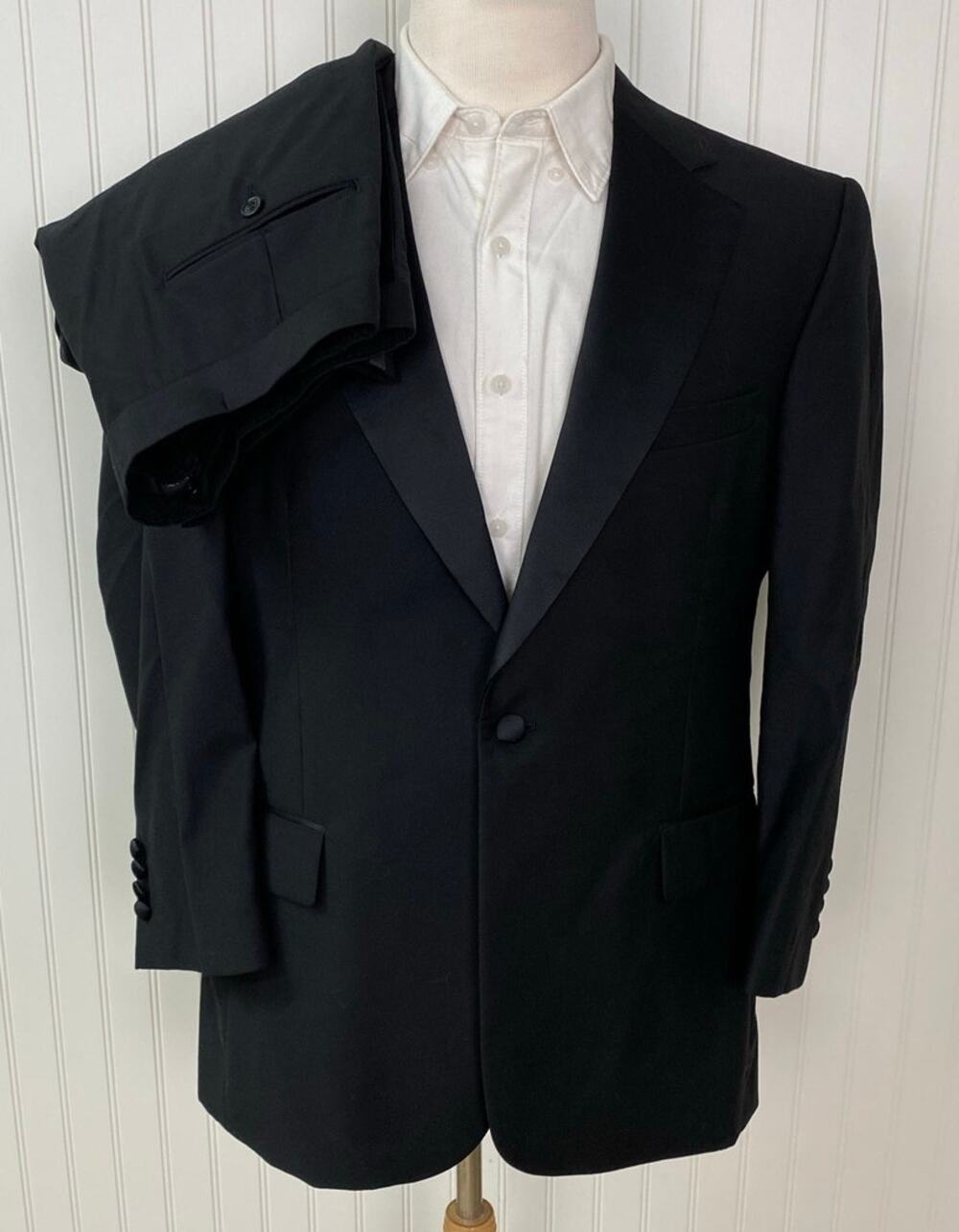 Jos. A. Bank Signature Formal 1-button wool pleated tuxedo jacket pants suit 42S